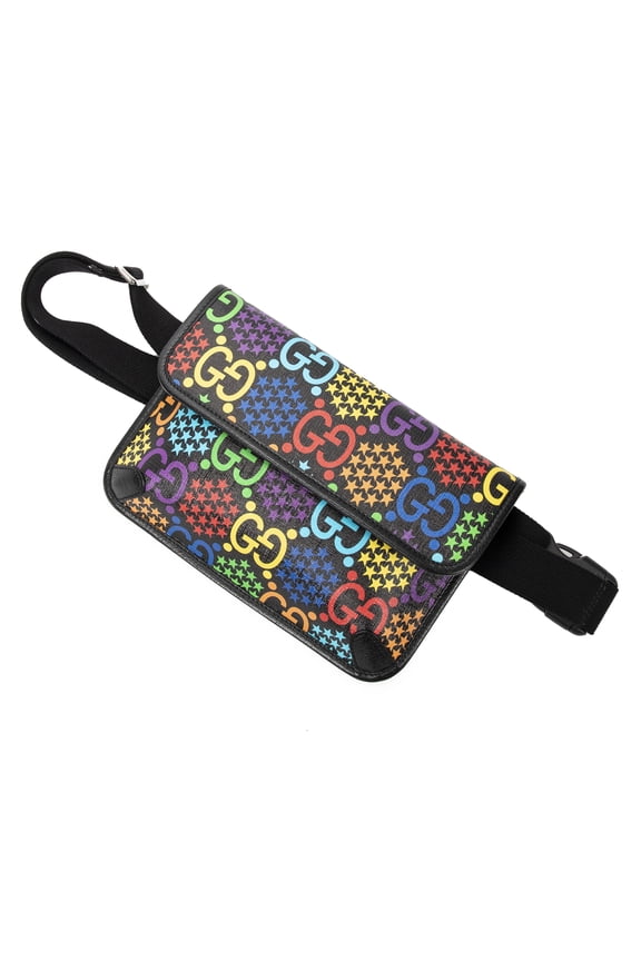 Pre-Owned Gucci Black/Multicolour GG Psychedelic Waist Bag Shoulder Bag