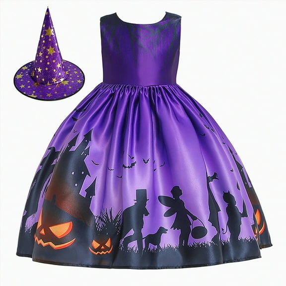 HCNTES Toddler Girls Rainbow Unicorn Halloween Dress Infant Sparkle Tulle Party Gown​(Purple,1-2 Years)
