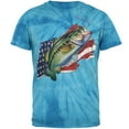 thumbnail image 1 of 4th of July American Fisherman Bass Mens T Shirt Pinwheel Blue Tie Dye MD, 1 of 1