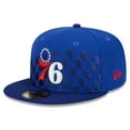 thumbnail image 3 of Men's New Era Royal Philadelphia 76ers  Rally Drive Checkerboard 59FIFTY Crown Fitted Hat, 3 of 6