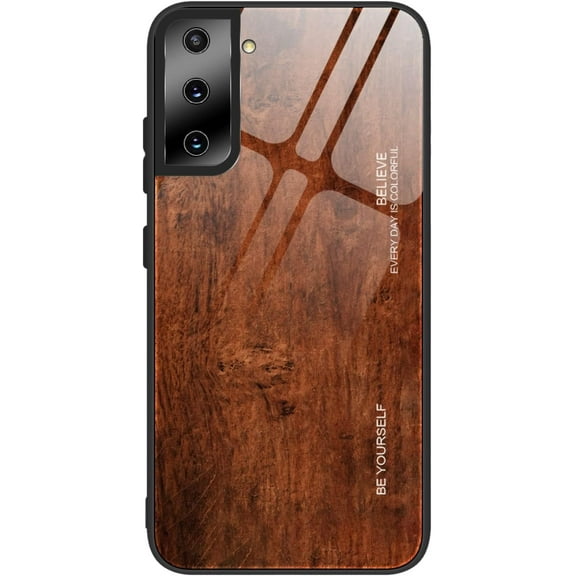 Wood Grain Tempered Glass Ultra Thin Phone Case for Samsung Galaxy S22 Ultra Plus, Featured Back Cover(M05,S22 Plus)