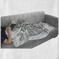 thumbnail image 6 of Modern Soft Flannel Fleece Blanket, Sketchy Hand Drawn Cartoon Style House Apartment Trees Kids Nursery Theme Print, Cozy Plush for Indoor and Outdoor Use, 50" x 70", Black and White, by Ambesonne, 6 of 6