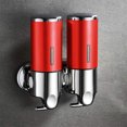 thumbnail image 5 of Yuarrent Dispensador de jabón de ducha doble de acero inoxidable, soporte suave, caja de plástico Manual, accesorios de baño, suministros para el hogar Juegos de accesorios de baño Rojo Yuarrent HA011287-06B, 5 of 5