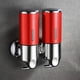 thumbnail image 3 of Inteprter Dispensador de jabón de ducha doble de acero inoxidable, soporte suave, caja de plástico Manual, accesorios de baño, suministros para el hogar Juegos de accesorios de baño Rojo Inteprter HA011287-06B, 3 of 5