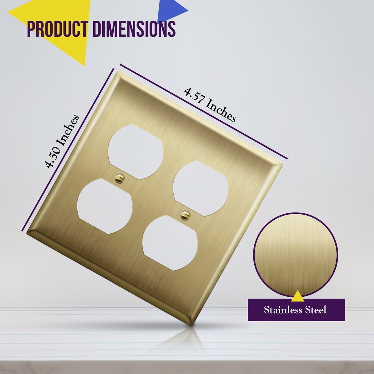 5x Schalter- & Steckdosenabdeckungen In Antikgold/Messing – Standardgröße 11,4x7 Cm Für Einzelsteckdosen & Wippschalter – Einfache Montage, Hochwertiges Metall