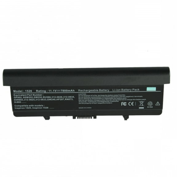Compatible Battery with DELL 0RU573 6600mAh 73Wh 9 Cell Li-ion 11.1V Black Compatible Battery
