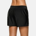 thumbnail image 4 of Alove Women's Black Ruched Swim Shorts Drawstring High Waist Sport Boyshorts Bottom, 4 of 5