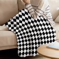 thumbnail image 2 of Fleece Blanket Abstract Diamond Lattice Black and White Blankets, Soft Cozy Warm Flannel Throw Blanket, Modern Buffalo Check Blanket for Bed Couch Sofa,40x60In, 2 of 9