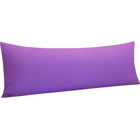 Body Pillow Cover, Pillowcase, 100% Brushed Microfiber, Soft and Cozy, Envelope Closure, for Adults Pregnant Women, 20" x 54", Purple