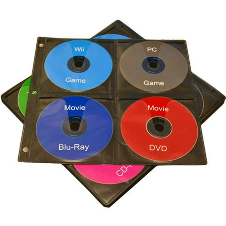 TekNmotion 20 CD Binder Pages, 8 CDs per page - 160 Disc Capacity
