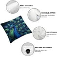 thumbnail image 4 of GOSMITH Vintage Peacock Feather Short Plush Pillowcase Set of 2 for Car Couch Bedroom White, 4 of 6
