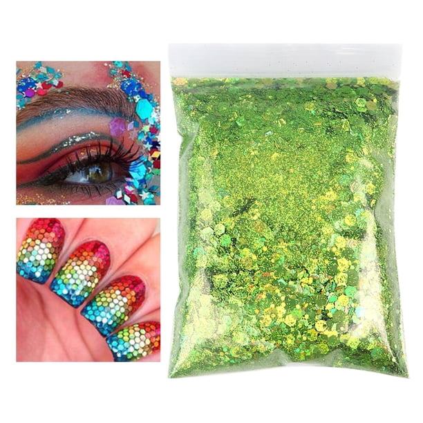 1 bolsa lentejuelas de brillo de uñas mixtas Paillette brillante 3D manicura Nail Verde shamjiam lentejuelas de brillo de uñas