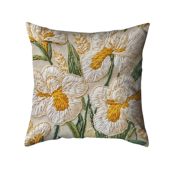 Deeceymbur Sunflower Pillow Case Cover Embroidered Floral Cushion Cover for Sofa Chair Patio Decor Spring Summer Home Decor Living Room Accent