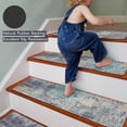 thumbnail image 3 of Stair Treads Non Slip for Wooden Steps 8"x30" Grey Rubber Backing Stair Runner Mats Washable Reusable Carpet for Stairs Rugs Indoor Safety Staircase Step Treads for Kids Elders Dogs, 3 of 8