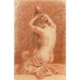 thumbnail image 2 of Paul Albert Baudouin 13x18 Black Ornate Wood Framed Double Matted Museum Art Print Titled - Female Figure Dressing Hair, 2 of 5