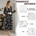 thumbnail image 6 of SEANATIVE Women's Sleepshirts Long Sleeve Cozy Button Front Nightshirt Long Length Pajama Dress Night Gown for Sleep Bedtime Home Relaxation, S, Sun Moon Black, 6 of 7