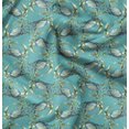 thumbnail image 1 of Soimoi Green polyester Crepe Fabric Crabs Ocean Print Fabric by the Yard 52 Inch Wide, 1 of 6