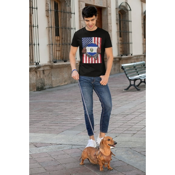 El Salvador Flag   USA Flag Pride T-shirt | Salvadorian   American Flag Rip 4th Of July | Funny Viral Latino Tees | Unisex - 4 Colors