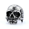 thumbnail image 5 of Heavy Punk Skull Rings For Men Real 14K White Gold Jewelry Motorcycle Biker Rings Skeleton Finger Band, 5 of 6