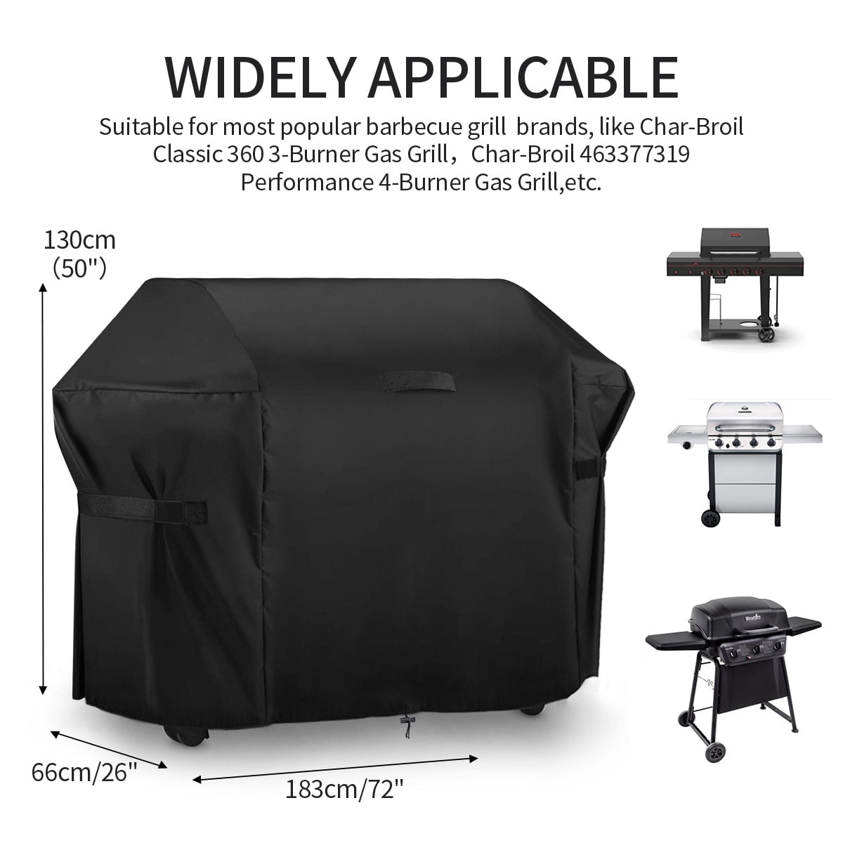 72" BBQ Grill Cover XLarge For Weber Summit S470 & Char Broil 6 Burner Gas Grill 