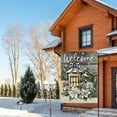 thumbnail image 6 of Welcome Winter Blue Lantern Poinsettia House Flag Double Sided, Chickadee Bird Pine Cone Snow Decorative Garden Yard Outdoor Large Decor, Christmas Farmhouse Home Outside Decoration 28 x 40, 6 of 6