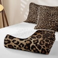 thumbnail image 4 of Meiyoeat Boho Leopard Print Bed Spread Queen,Neutral Animal Spot Pattern Queen Coverlet Set,Brown Beige, 4 of 7