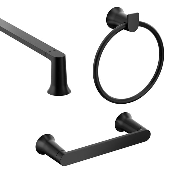 6065835 Genta Zinc Bath Accessory Set, Matte Black
