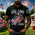 thumbnail image 4 of Homeyce Men's American Flag Polo Shirt 250 Years Of Liberty 4th Of July Polo Shirts Short Sleeve American Flag Polo Shirt Button Up Independence Day Patriotic Outfit,Black XL, 4 of 4