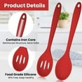 thumbnail image 3 of Mixing Spoons, Silicone Slotted Spoon, Silicone Spoons for Cooking, Serving Spoons for Mixing, Serving, Draining, Stirring, Dishwasher Safe, Heat-Resistant, Non Stick, 3 of 7