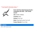 thumbnail image 2 of Front Left Driver Side Steering Knuckle - Compatible with 2003 - 2007 Honda Accord 2004 2005 2006, 2 of 2