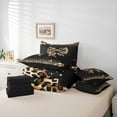 thumbnail image 6 of Homewish Cartoon Leopard Print Bowknot Bedding Comforter Set 7-Piece for Female Men Adults,Animal Cheetah Print King Bedding Sets,Dreamy Princess Ultra Soft Bed Sheets,Breathable Home Decor, 6 of 8