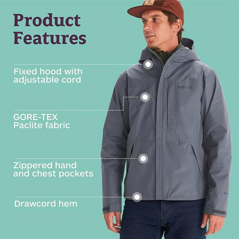 MARMOT Men s GORE TEX Minimalist Rain Jacket Packable Breathable Durable Wind Water Protection Walmart