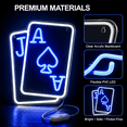 thumbnail image 3 of Playing Cards Neon Signs 15.8"x 11.8" Led Sign Gamer Neon Light USB Powered Switch Light up Sign Wall Neon Sign for Wall Decor Bedroom Bar Shop Hotel Christmas Birthday Party, 3 of 7