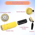 thumbnail image 2 of Mini - flashlight, 4 LED flashlights, small waterproof flashlight with sling, portable mini - flashlight for reading, repairing, climbing, camping, hiking（Without battery）, 2 of 5