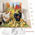 thumbnail image 5 of Yellow Vintage Rooster Blanket Soft Cozy Warm Throw Blanket for Couch, Plush Fuzzy Flannel Fleece Blankets for Sofa, Farmhouse Animals Watercolor Bed Blankets Lightweight Gifts for Women, 30"x40", 5 of 9