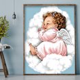 thumbnail image 3 of Cuadros Decorativos DIY completo redondo taladro diamante pintura nube Ángel hecho a mano habitación decoración arte artesanal Tmvgtek embutido en tela, 3 of 9