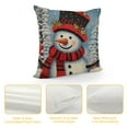 thumbnail image 4 of Nawypu  Let it Snow Snowman Christmas Red Throw Pillow Cover, Winter Holiday Cushion Case Decoration for Sofa Couch, 4 of 5