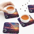 thumbnail image 5 of Kdxio Dreamy Dandelion Sunset Funny Coasters,4 Pcs Leather Coasters,Housewarming Gifts,Protect Furniture from Water Marks Scratch and Damage, 5 of 6