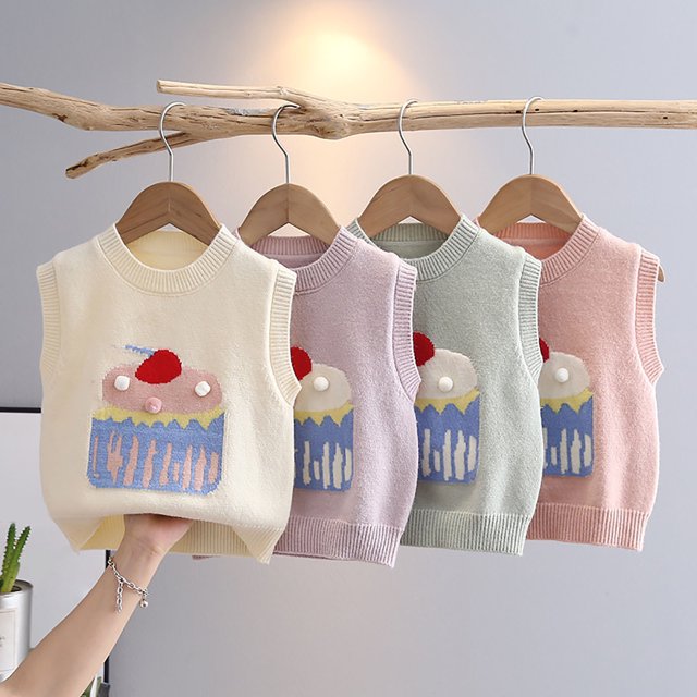 Zwiiyzr Chandail Sans Manches Chaud Imprimé Mignon pour Filles 18M-6Y Vert
