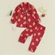 thumbnail image 1 of Lioraitiin-Conjunto de pijamas para niños y niñas, camisa con cuello de solapa y pantalones de cintura elástica, estampado de dibujos animados de Navidad, 1-7 años, 2023-08-31, 1 of 3
