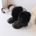 thumbnail image 5 of Babcutegg Girls Winter Short Boots Warm Fleece Lined British Style Kids Casual Comfy Princess Booties Black Size 7 Toddler, 5 of 7
