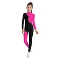 thumbnail image 4 of Haitryli Combinaison de Gymnastique à Manches Longues avec Strass pour Filles, Rose Vif 10, 4 of 6