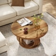 thumbnail image 6 of 31.5" Round Coffee Table, 2-Tier Circle Center Table with Open Storage Shelf, Farmhouse Rustic Living Room Coffee Table for Apartment & Small Spaces, 6 of 8