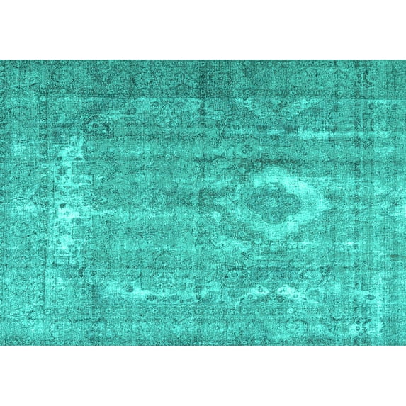 Ahgly Company Indoor Rectangle Persian Turquoise Blue Traditional Area Rugs, 3' x 5'