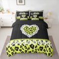 thumbnail image 2 of jejeloiu Yellow Animals Print 7 Pieces Bedding Comforter Set,Chic Leopard Print Full Bedding Set,Cheetah Pattern Heart Fitted Sheet Flat Sheet For Men Women,Breathable Home Decor Reversible, 2 of 8