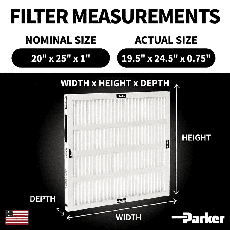 Parker 20x25x1 MERV 8 Xtreme Plus Self-Supported Pleated Air
