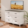 thumbnail image 4 of Lofka Farmhouse 6-Drawer Dresser - Rustic Wooden Bedroom Storage Chest with Deep Drawers, Modern Metal Handles, Wall Anchors, Perfect for Bedroom, Living Room & Entryway, Gray, 4 of 12