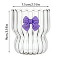 thumbnail image 2 of Vintage Ripple Glass Cup 12 Oz/350 Ml Butterfly Decoration Iced Coffee Cup Suitable For Juice Beer Beverages Water Dessert Beverages Coffee Cup With Bow Glass&Bottle Home Decor, 2 of 6