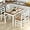 Brown+white, variant on SSyao Dining Table Set for 4 – Modern Farmhouse Solid Wood Dinette Set with Rubber Wood Legs, Kitchen and Dining Room Table and Chairs Set for Family Meals and Gatherings,Grey white