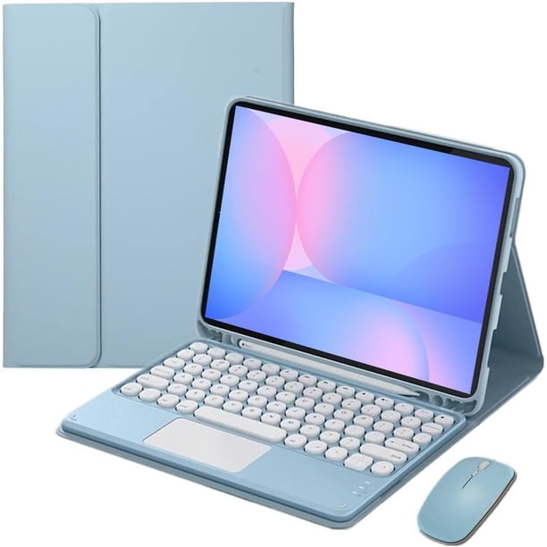 Funda con teclado táctil para Samsung Galaxy Tab S10 FE/ S9 FE 5G de 10,9 pulgadas/Tab S9 de 11 pulgadas, con ratón - Teclado Bluetooth táctil magnéticamente desmontable